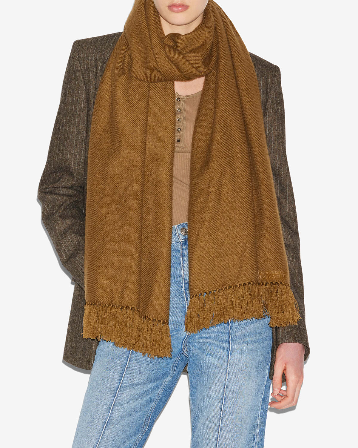 Sciarpa vilana in cashmere e lana - Cachi - Woman - 2