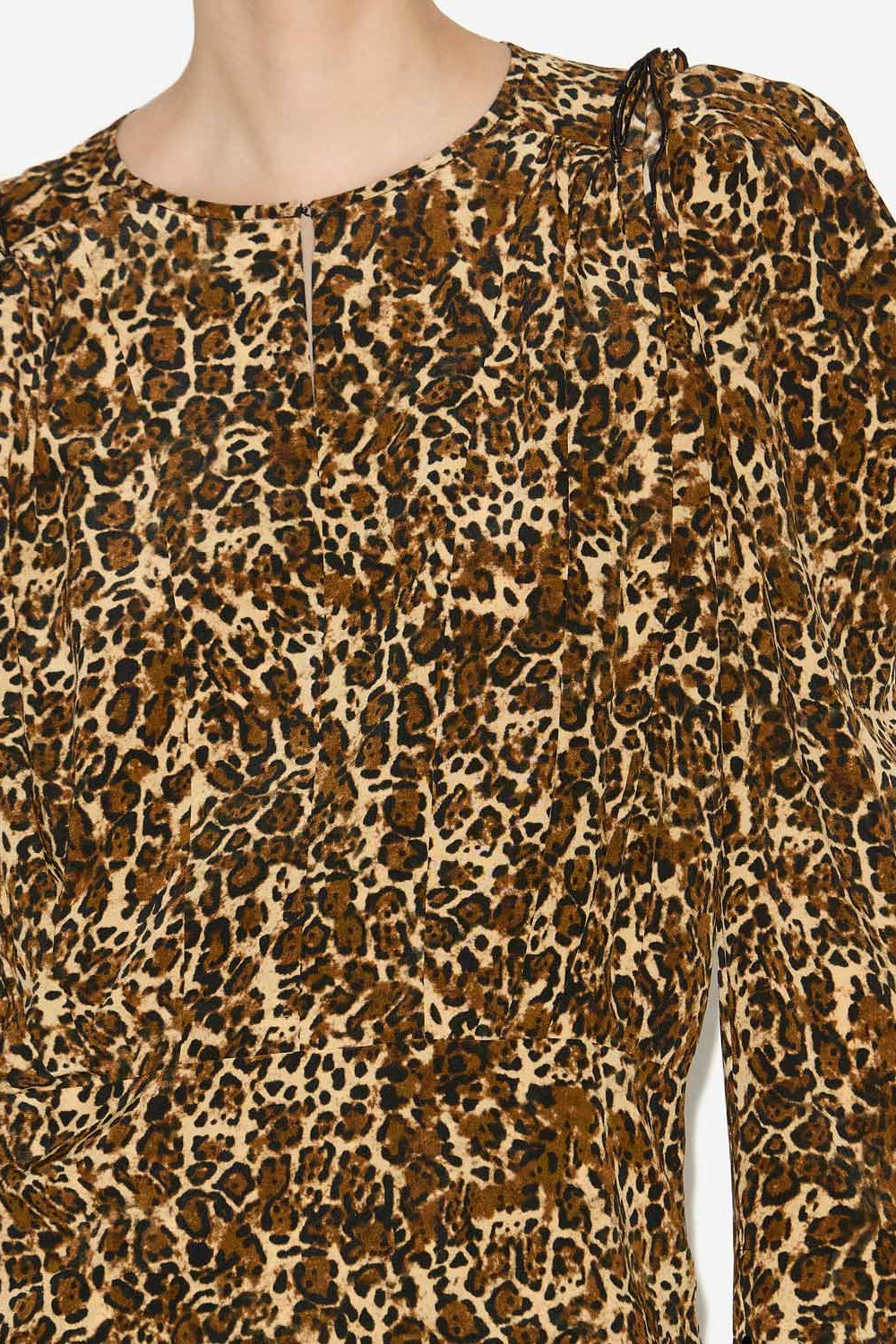 자르가(zarga) 실크 프린트 플리츠 블라우스 - Leopard - Woman - 3