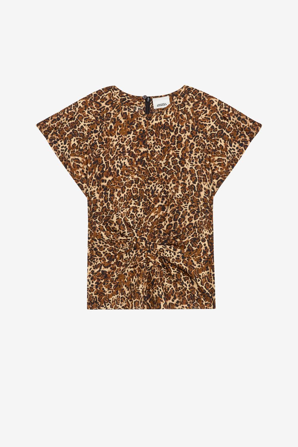 Top tullya de seda estampada - Leopard - Woman - 1