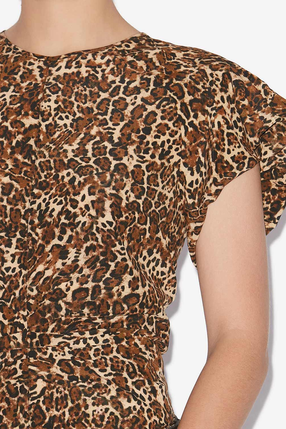 Top tullya de seda estampada - Leopard - Woman - 3