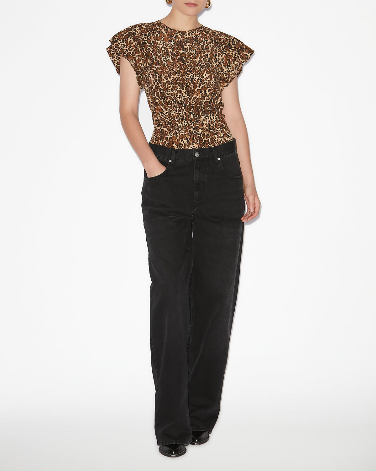 Top tullya aus bedruckter seide - Leopard - Woman - 1