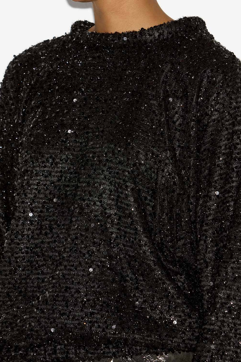 다비아(dabia) 스팽글 장식의 루즈한 탑 - 검은색 - Woman - 3