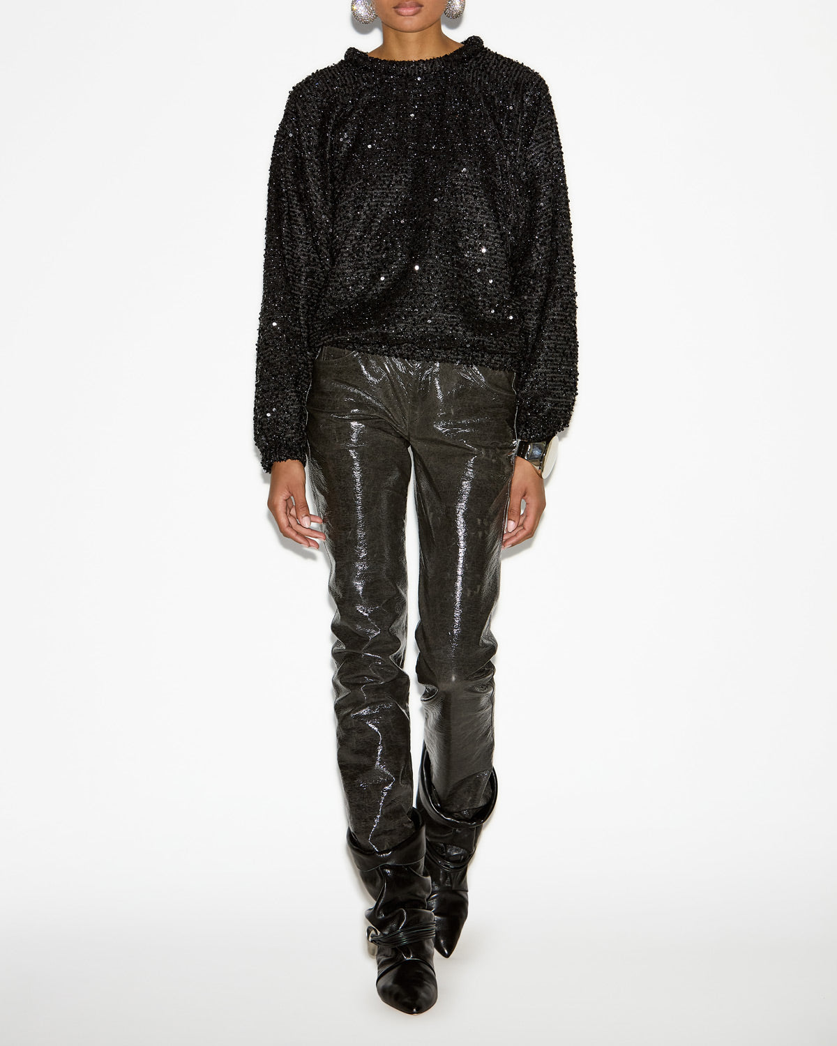 Dabia スパンコール付きルーズトップス - 黒 - Woman - 1