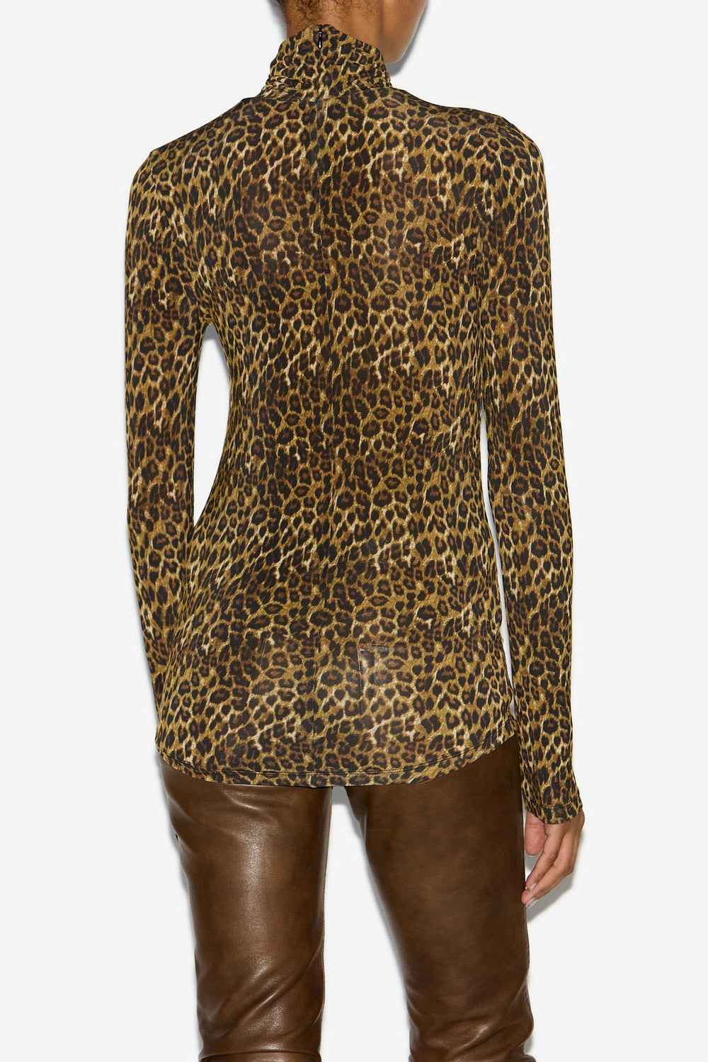 조이엘라(joyela) 프린트 터틀넥 탑 - Leopard - Woman - 5