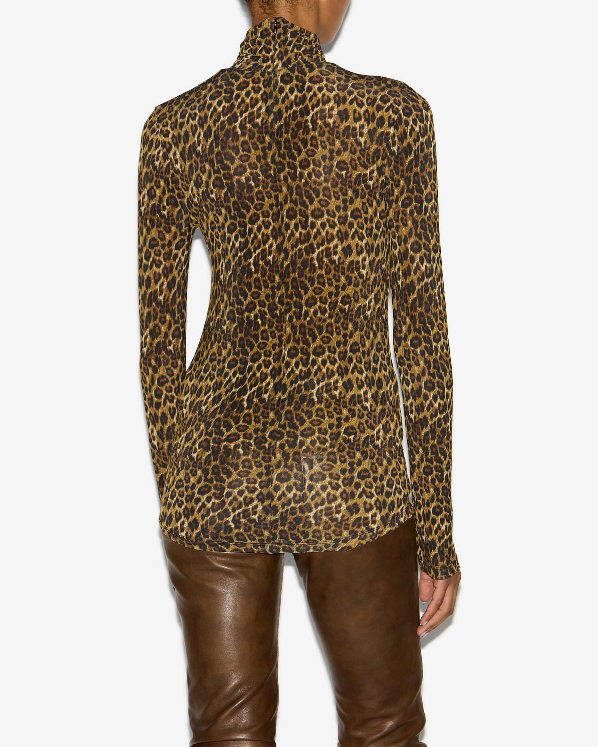 Joyela printed roll neck top - Leopard - Woman - 4