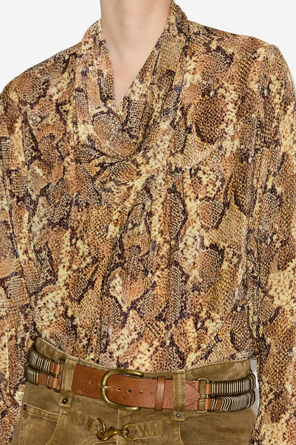 Top cherley de terciopelo devoré - Sand - Woman - 3