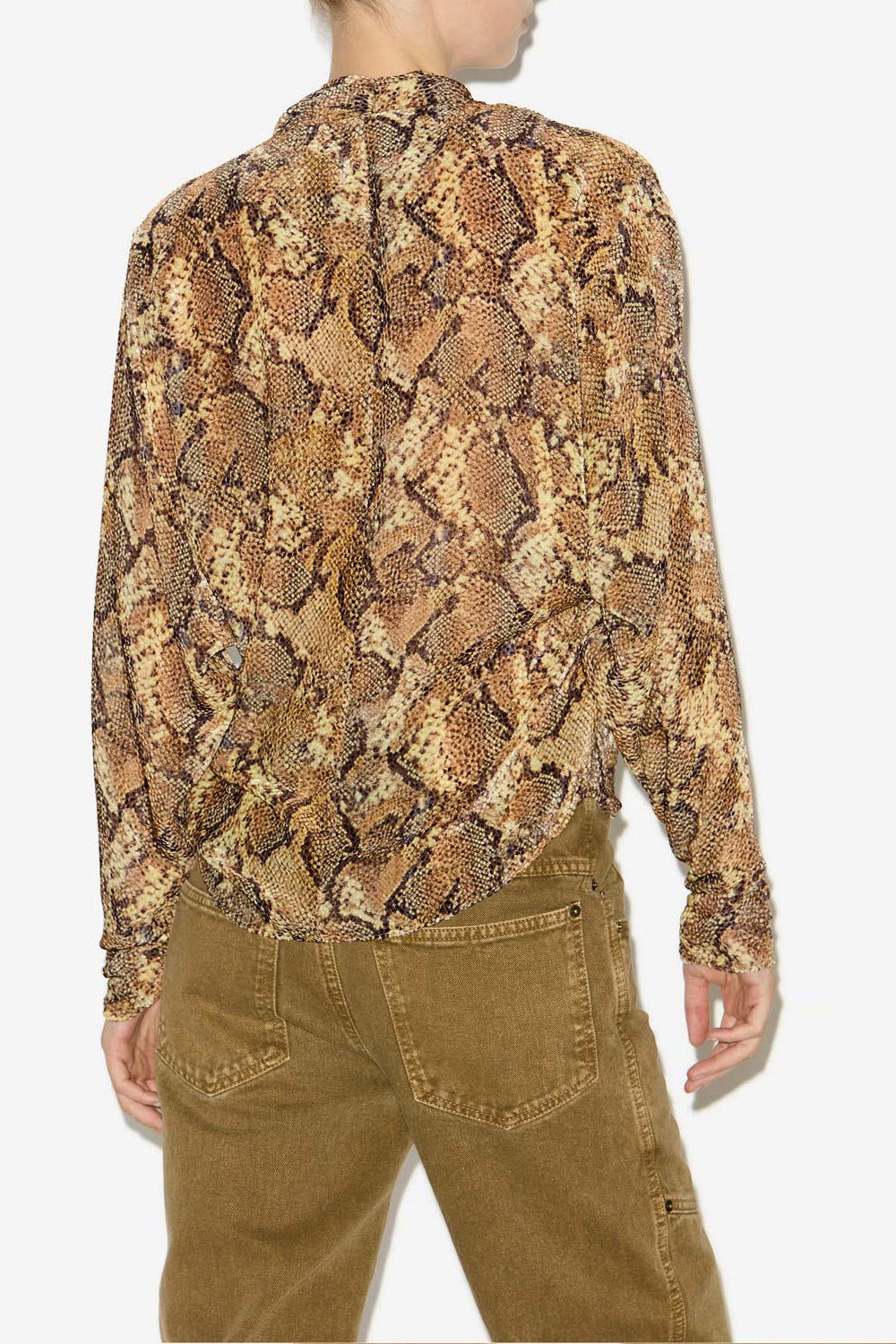 Top cherley de terciopelo devoré - Sand - Woman - 5