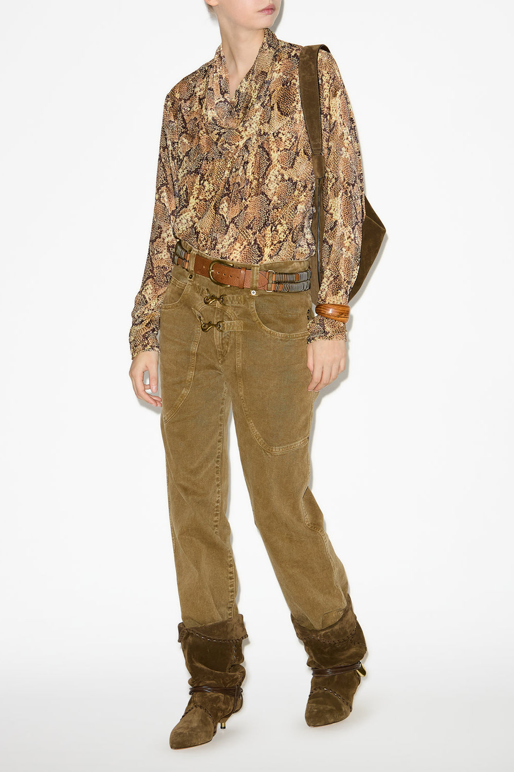 Top cherley de terciopelo devoré - Sand - Woman - 2