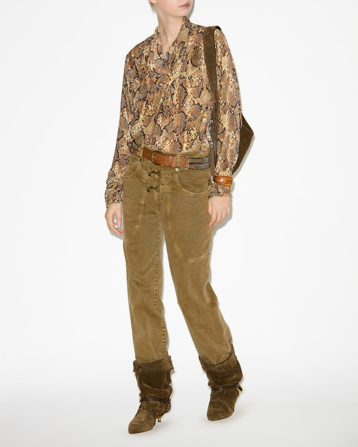 Top cherley de terciopelo devoré - Sand - Woman - 1