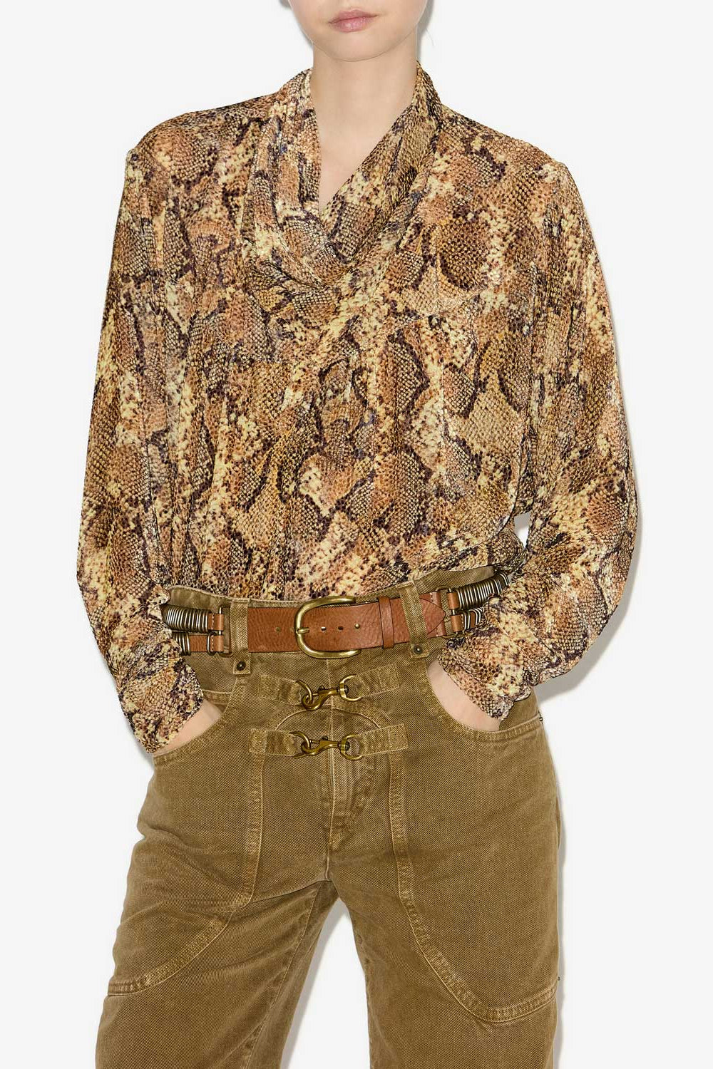 Top cherley de terciopelo devoré - Sand - Woman - 4