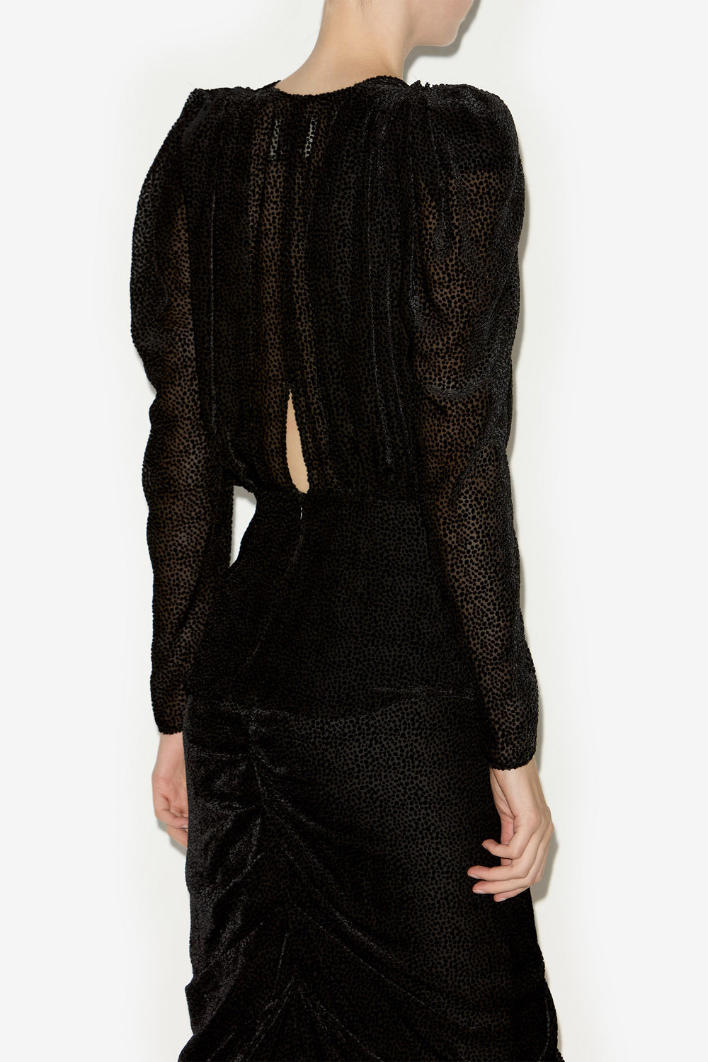 말린(marlin) 번아웃 벨벳 블라우스 - 검은색 - Woman - 5