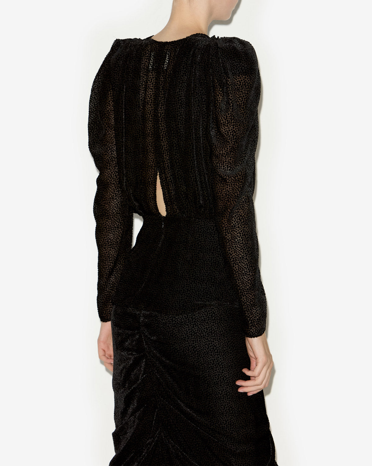 Marlin blouse in burnout velvet - Black - Woman - 4