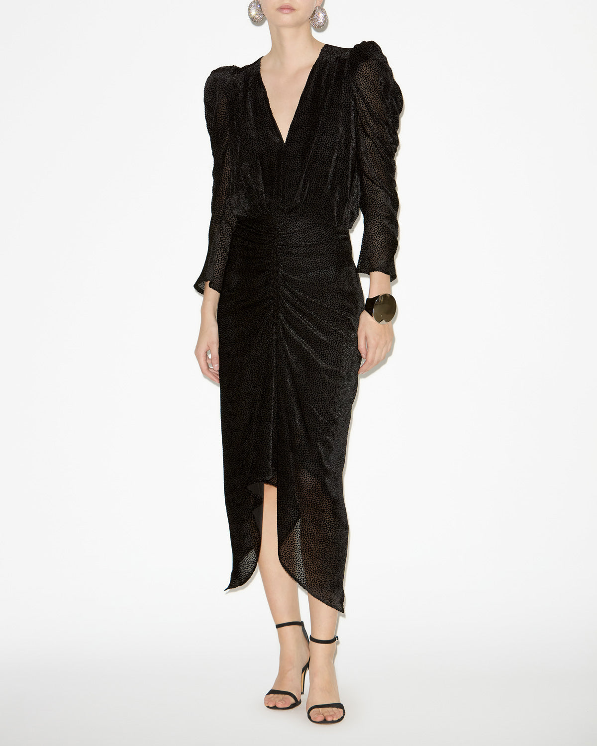 Marlin blouse in burnout velvet - Black - Woman - 1