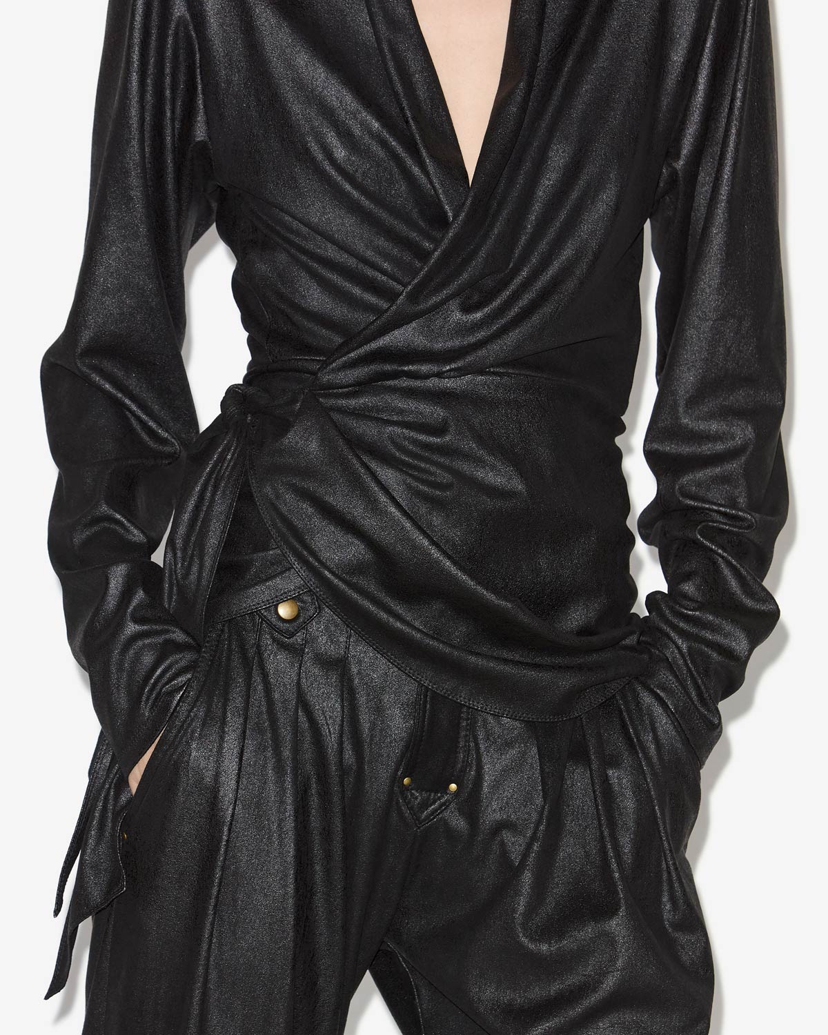 Cache-cœur cinaye en faux daim - Noir - Woman - 2