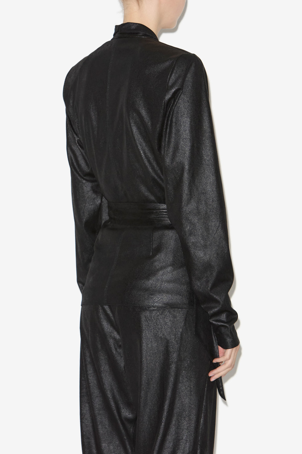 시네이(cinaye) 인조 스웨이드 랩오버 - 검은색 - Woman - 5