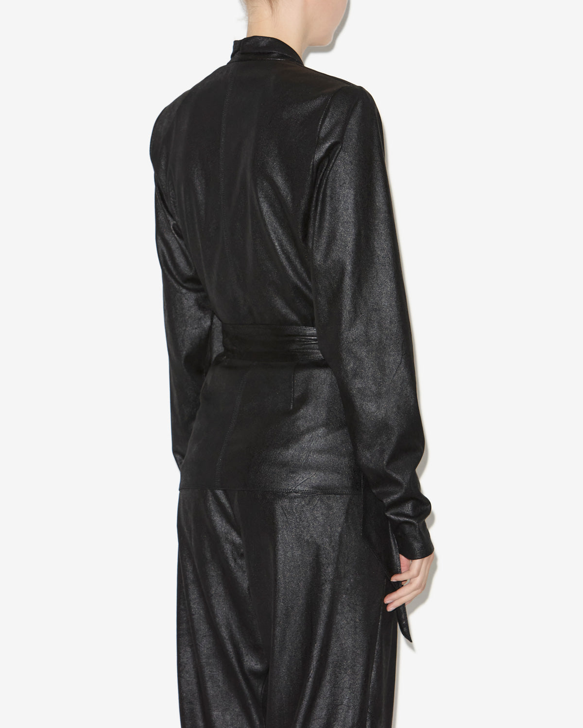 Cache-cœur cinaye en faux daim - Noir - Woman - 4