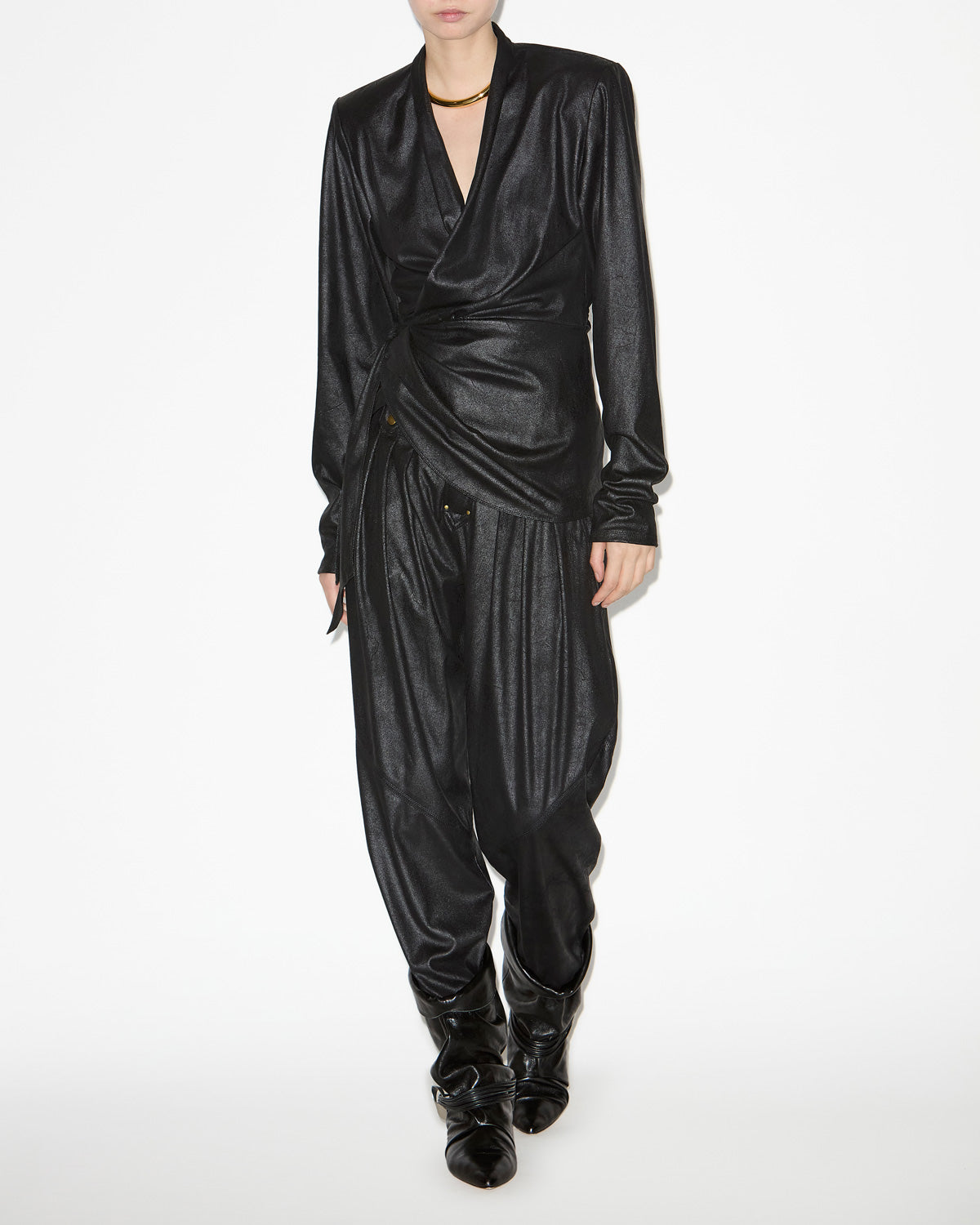 Cache-cœur cinaye en faux daim - Noir - Woman - 1