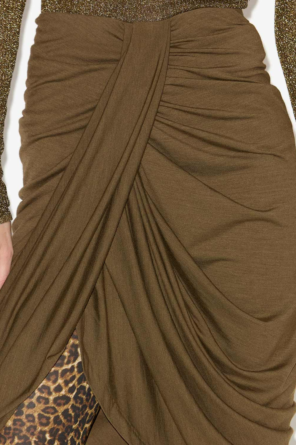 Gonna anny drappeggiata in jersey - Bronzo - Woman - 3