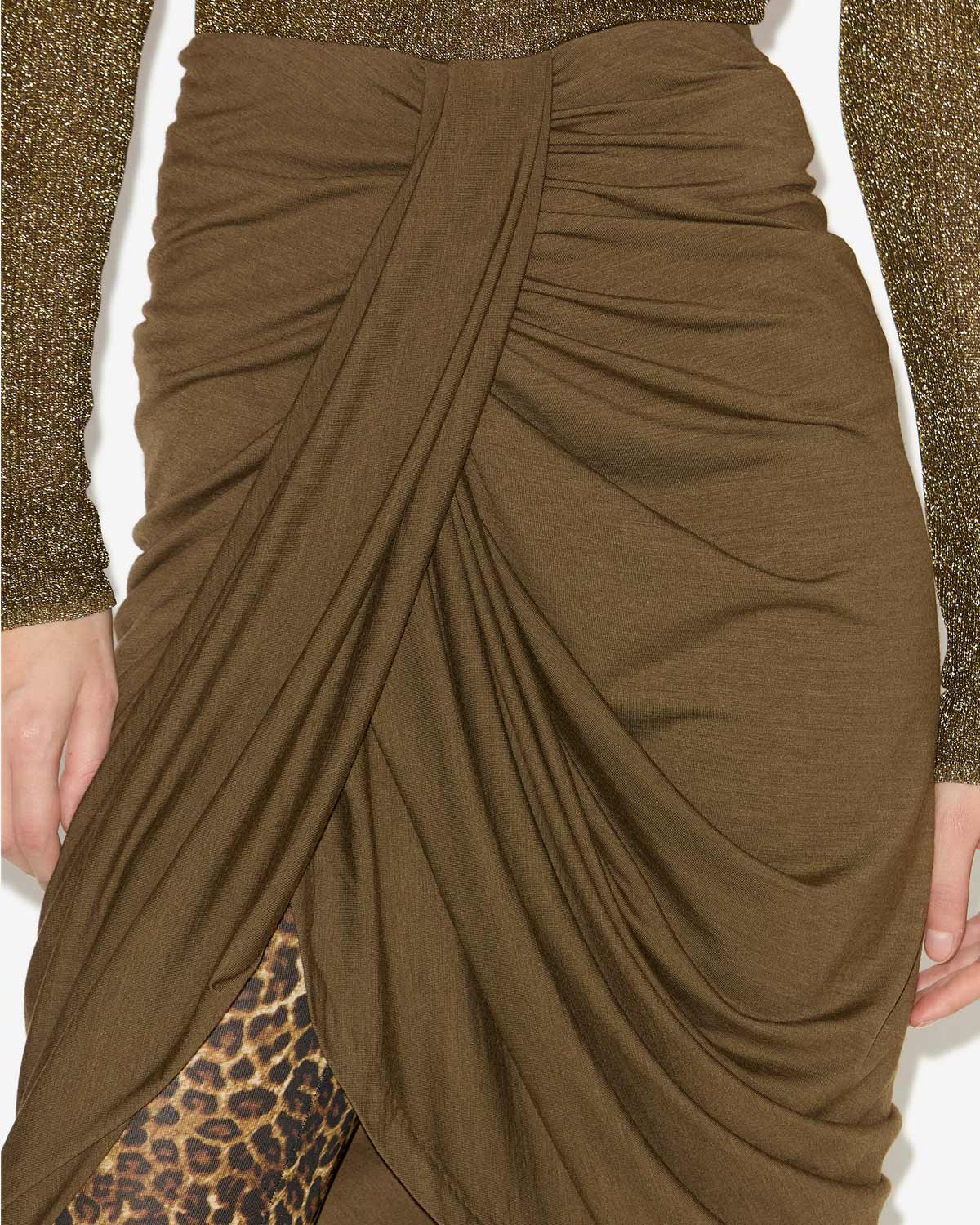 Anny draped jersey skirt - Bronze - Woman - 2