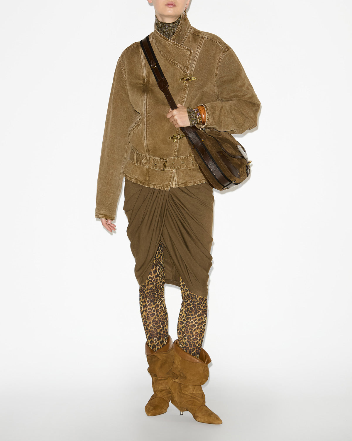 Anny draped jersey skirt - Bronze - Woman - 1