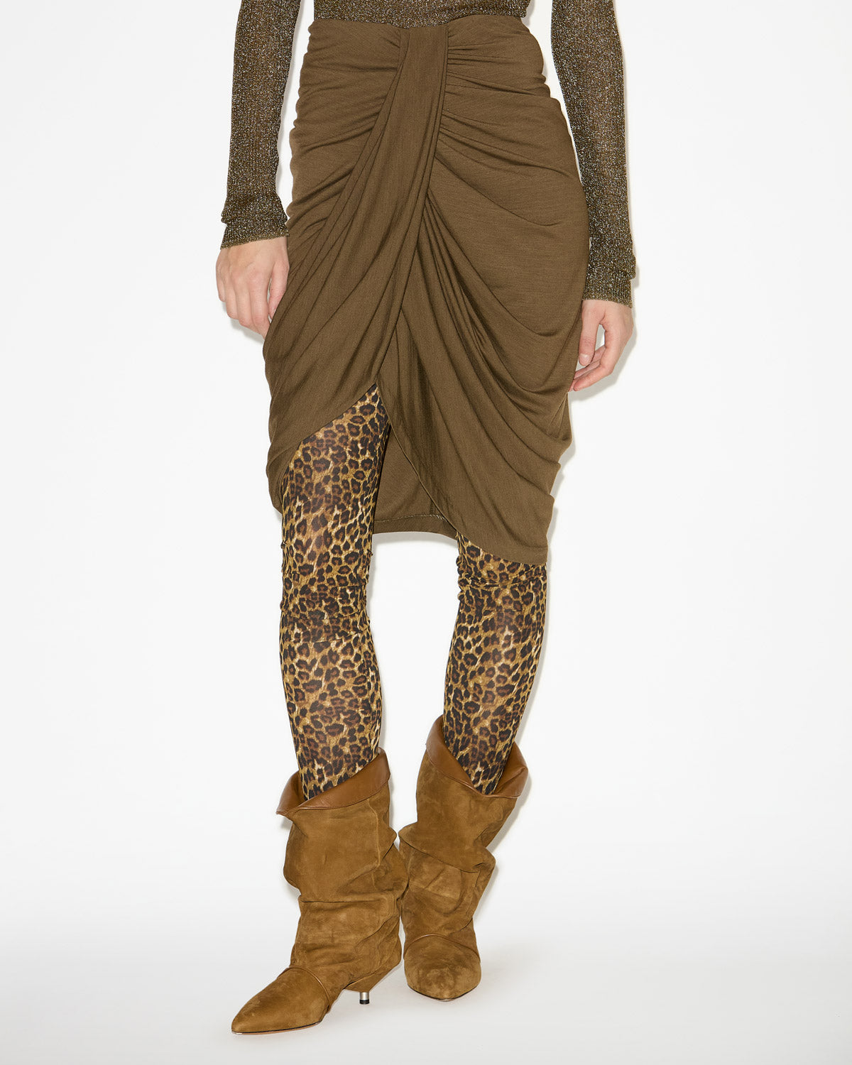 Anny draped jersey skirt - Bronze - Woman - 3