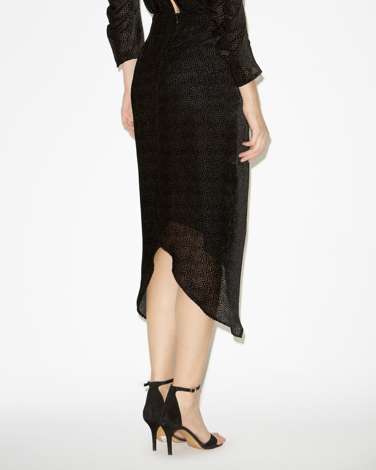Caelia draped velvet skirt - Black - Woman - 4