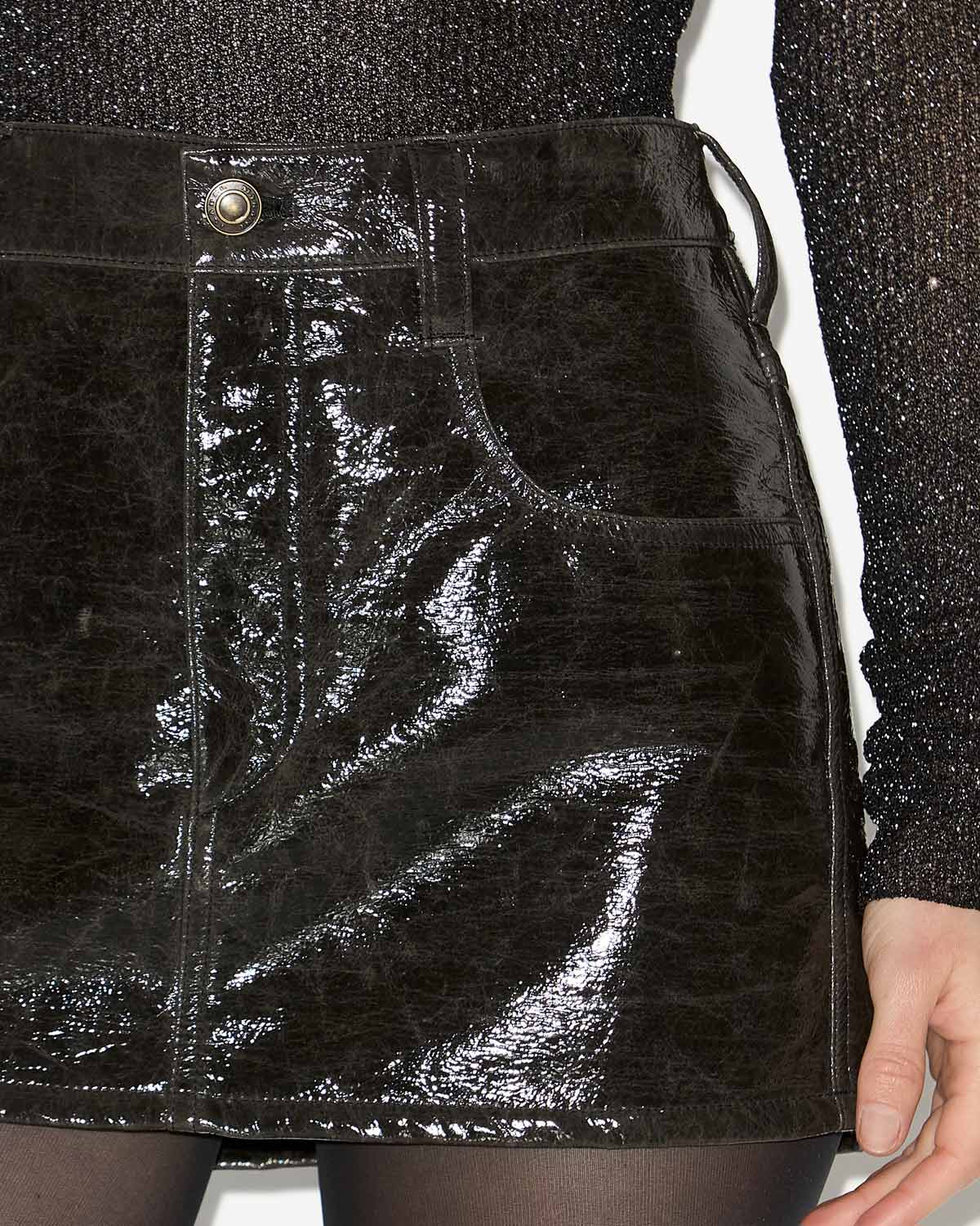 Laviana vinyl mini skirt - Vintage grey - Woman - 2