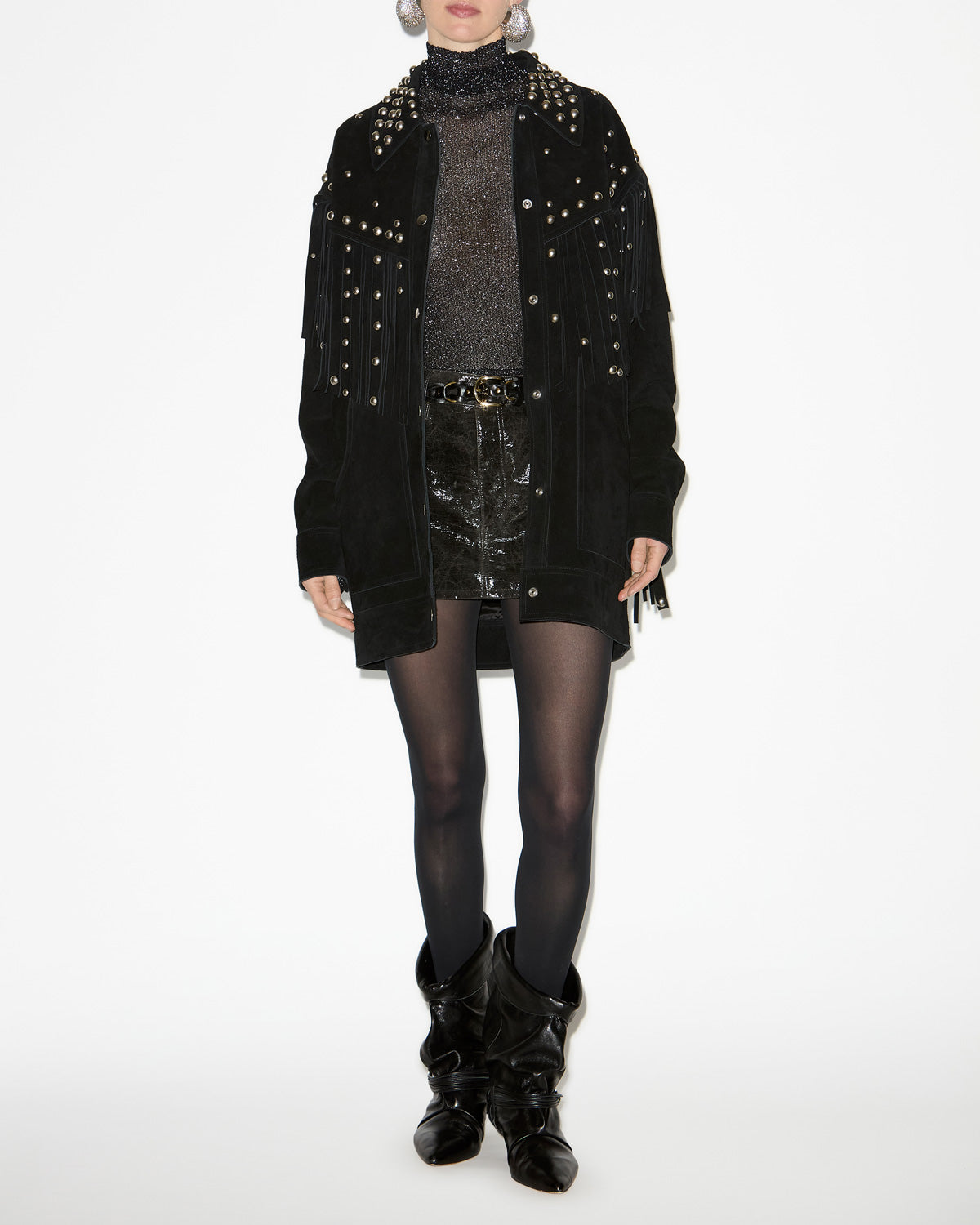 Laviana vinyl mini skirt - Vintage grey - Woman - 1