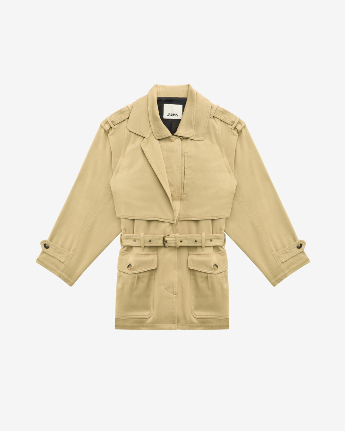 Cappotto jovana stile trench medio-lungo in cotone - Beige - Woman - 5