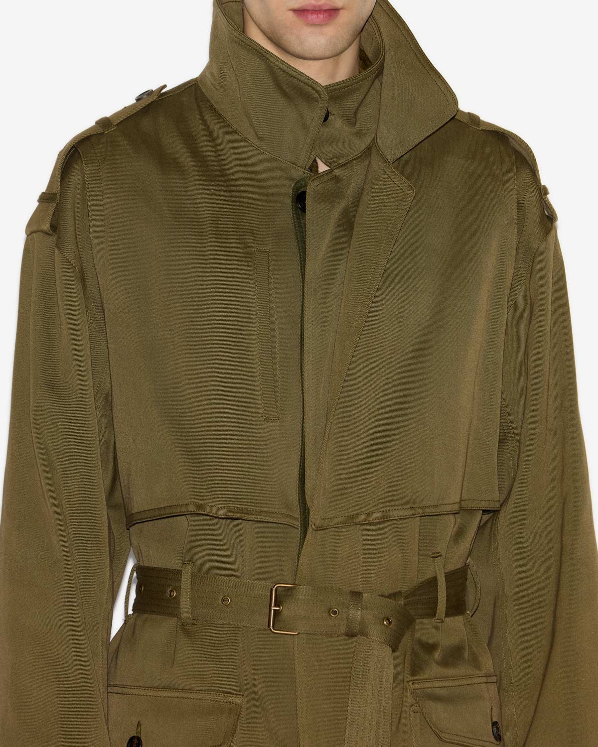 Tadao long cotton trench coat - Bronze - Man - 2