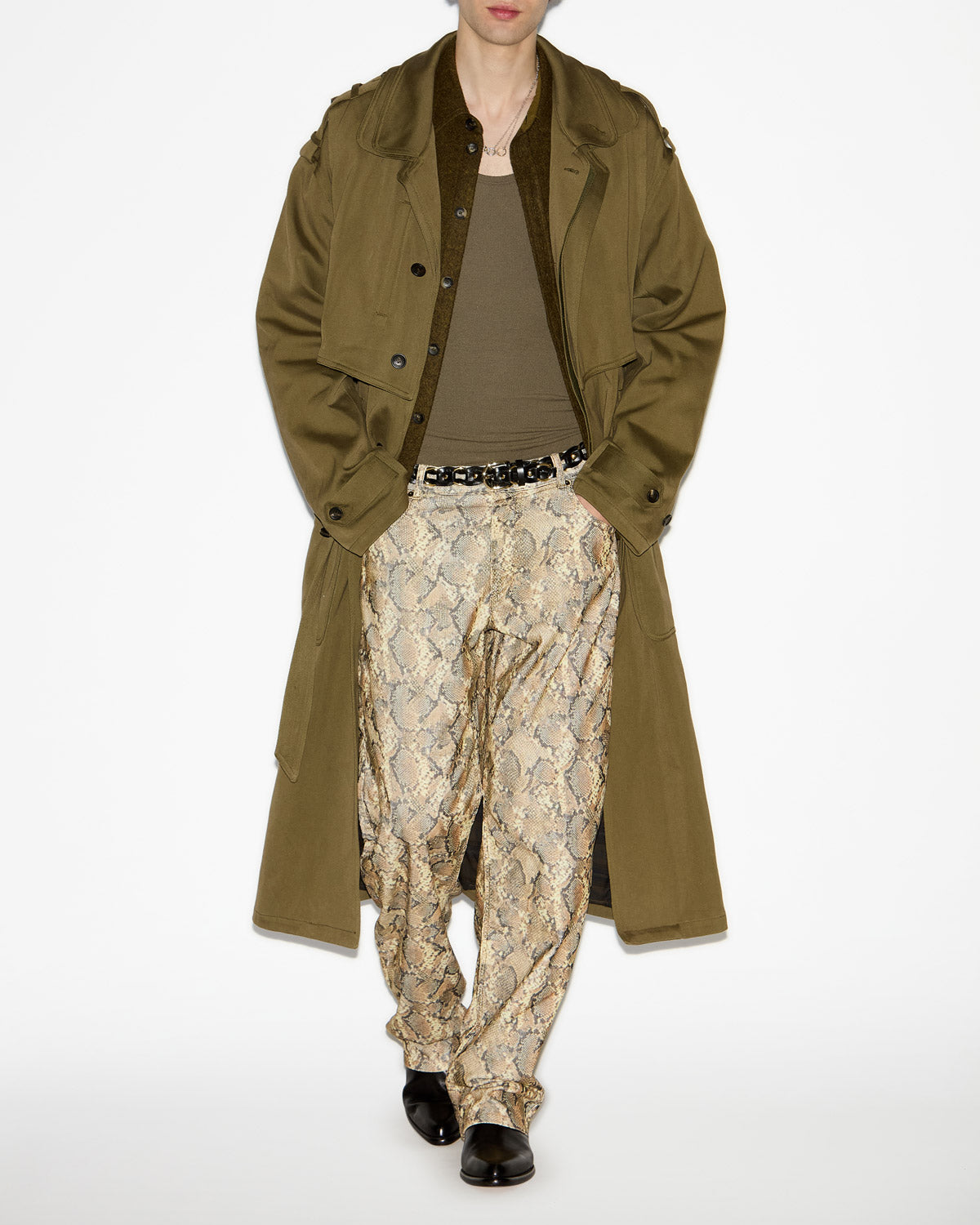 Tadao long cotton trench coat - Bronze - Man - 1