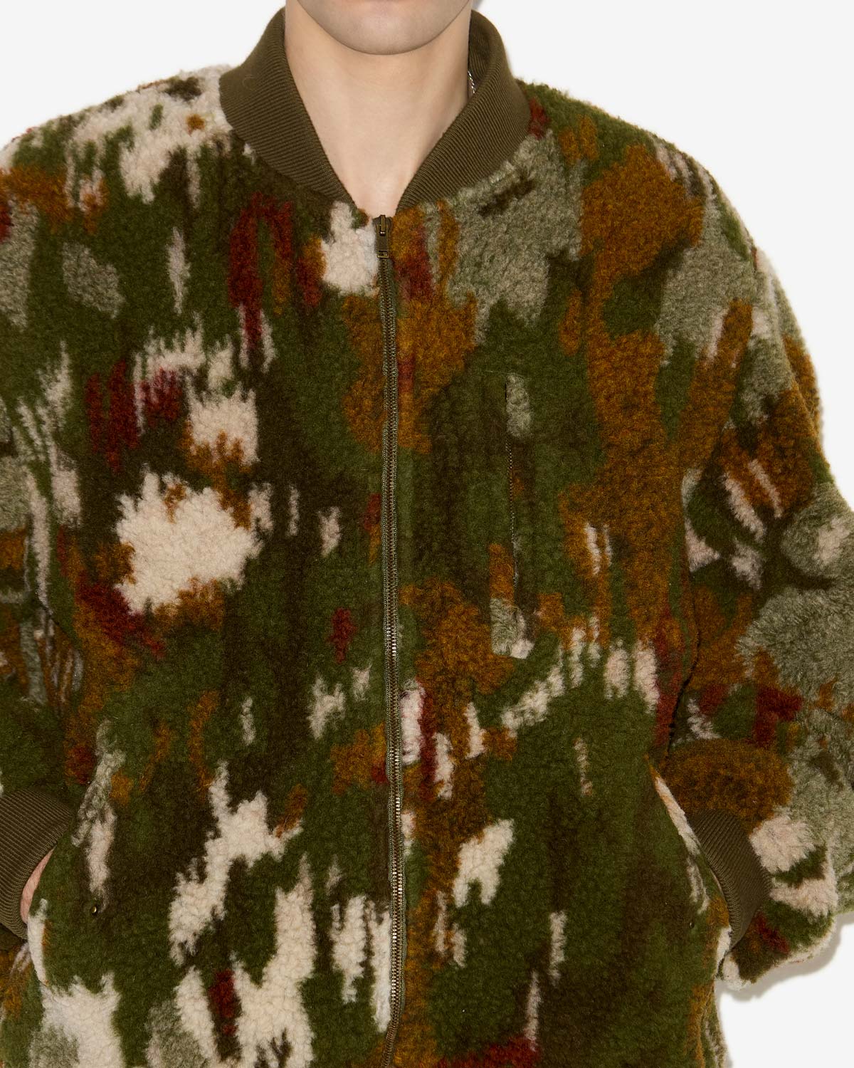 Ougos short printed bomber style coat - Khaki - Man - 2