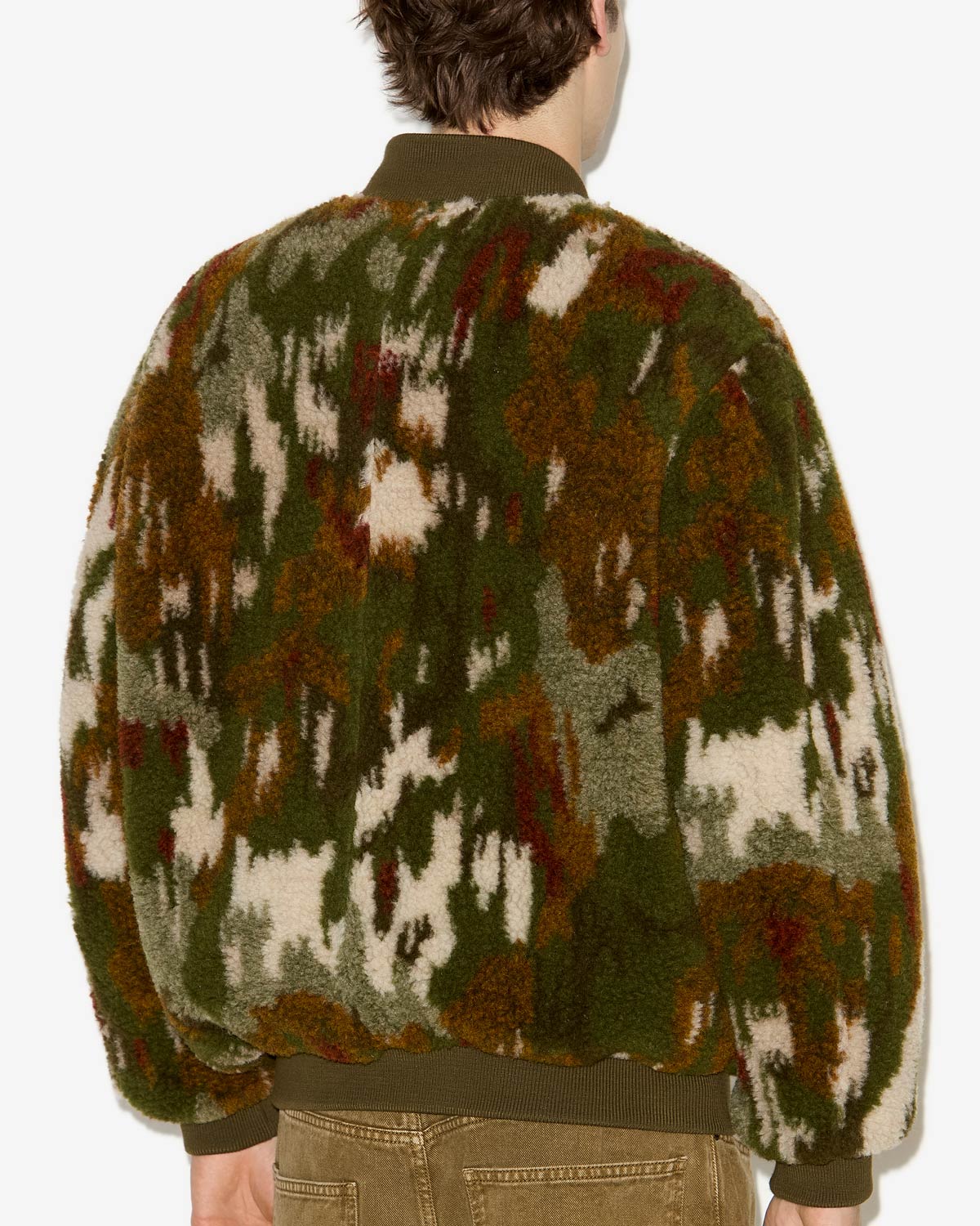 Ougos short printed bomber style coat - Khaki - Man - 4