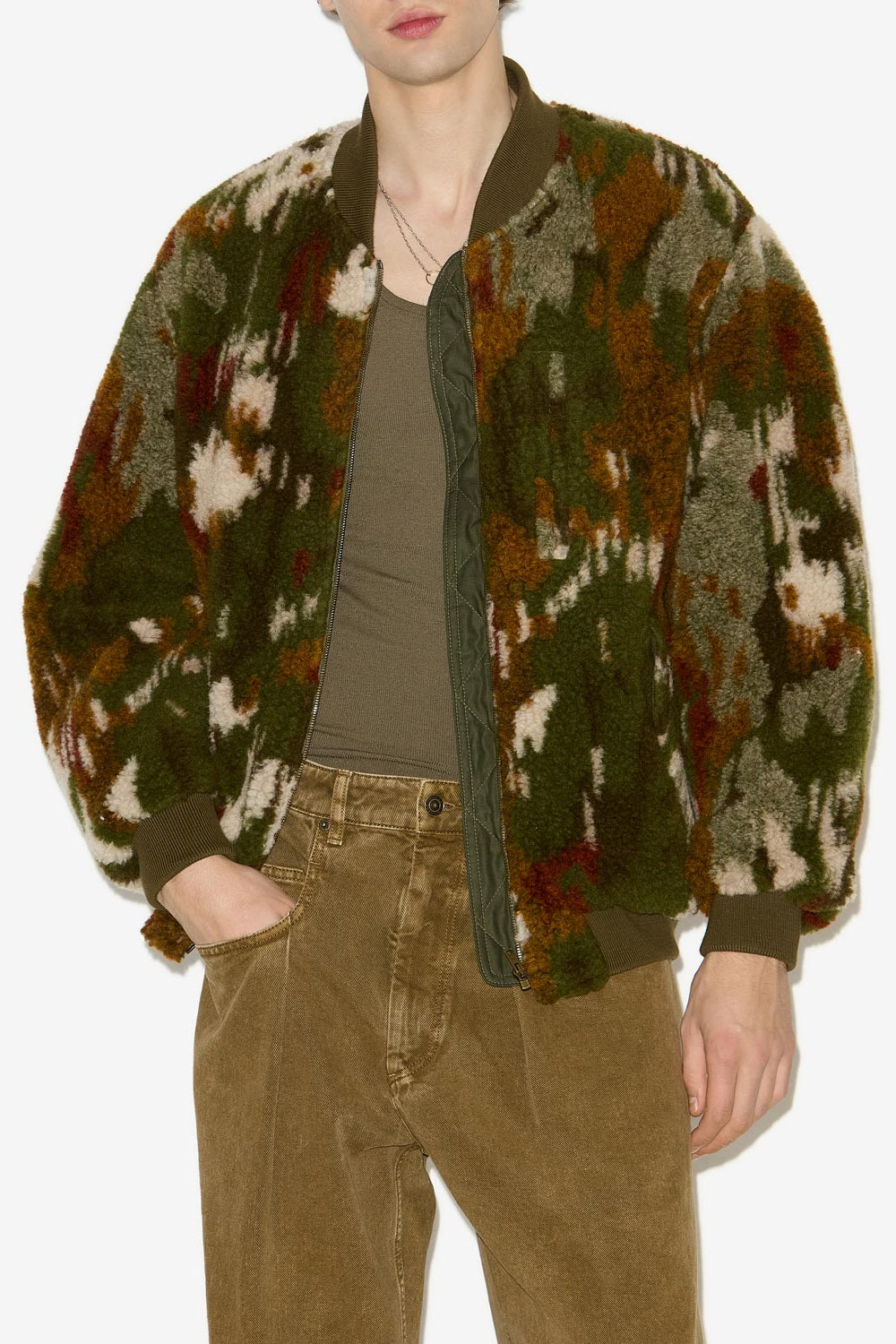 Abrigo bomber corto estampado ougos - Caqui - Man - 4