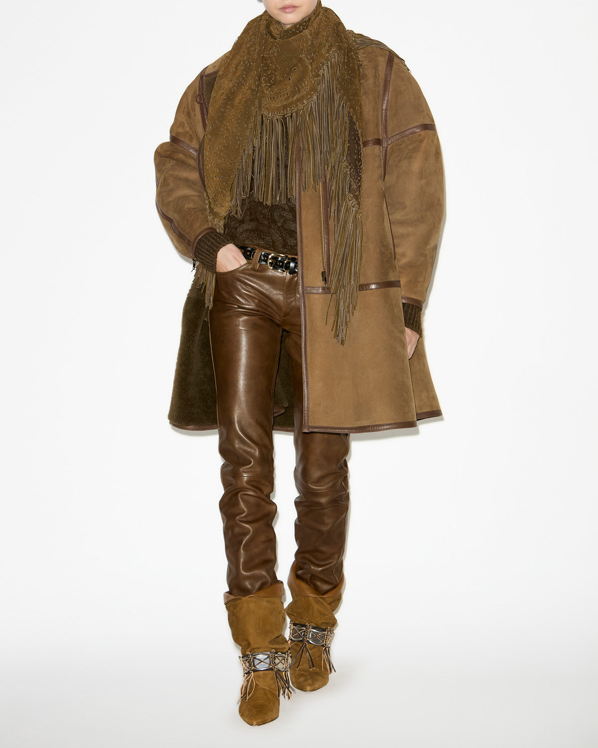 Adael shearling coat - Bronze - Woman - 1