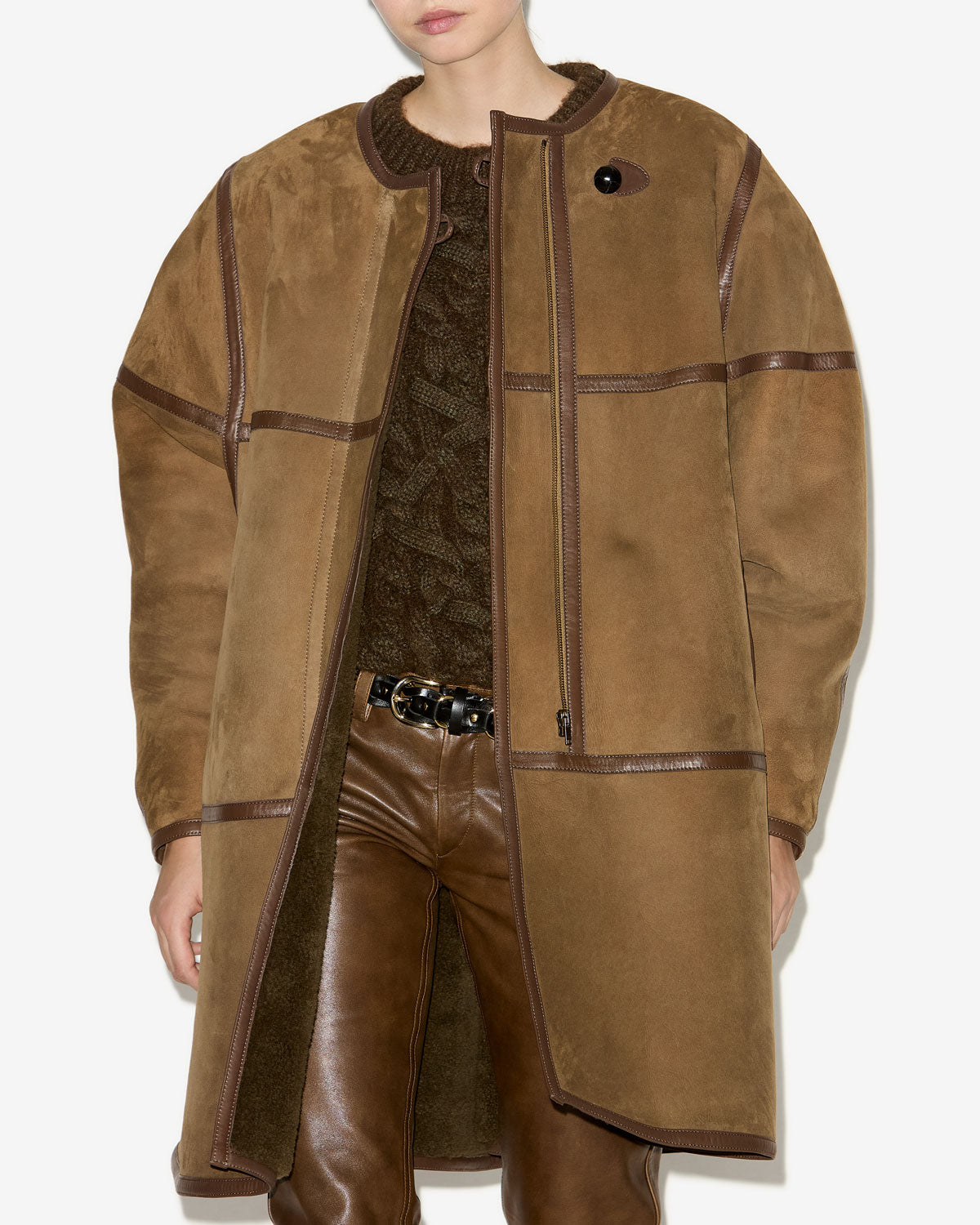 Adael shearling coat - Bronze - Woman - 3