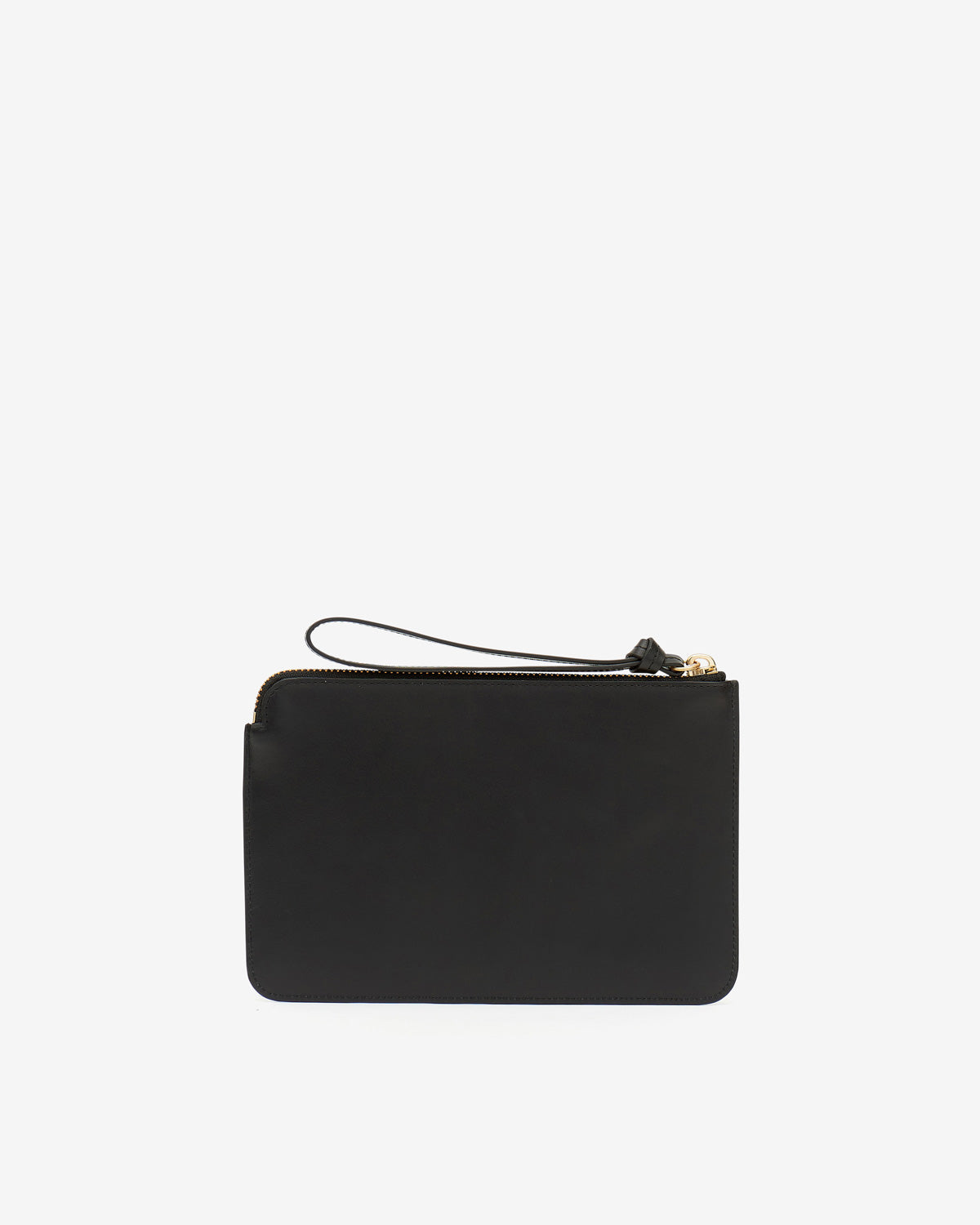 Flat pouch leather clutch bag - Black - Woman - 2