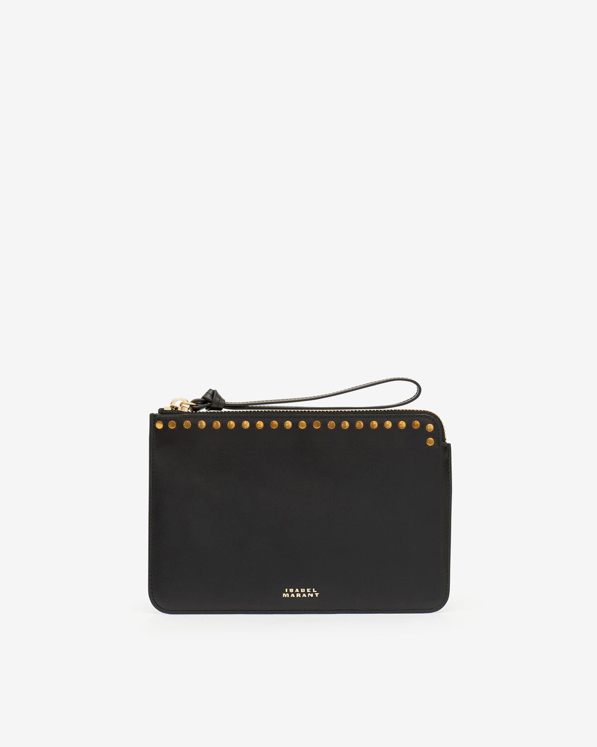 Flat pouch leather clutch bag - Black - Woman - 1