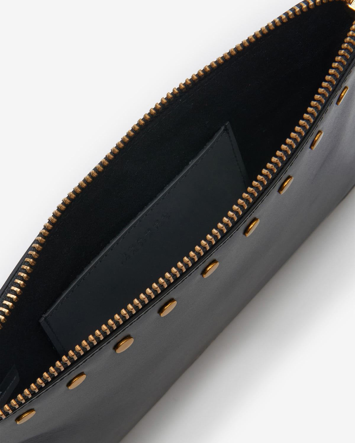 Flat pouch leather clutch bag - Black - Woman - 3