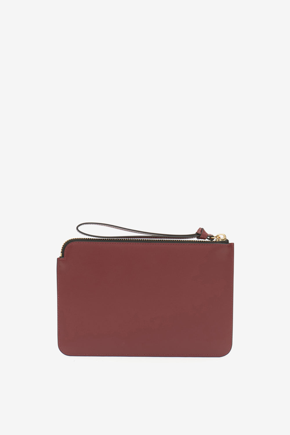 Estuche flat pouch de cuero suave - Burdeos - Woman - 3