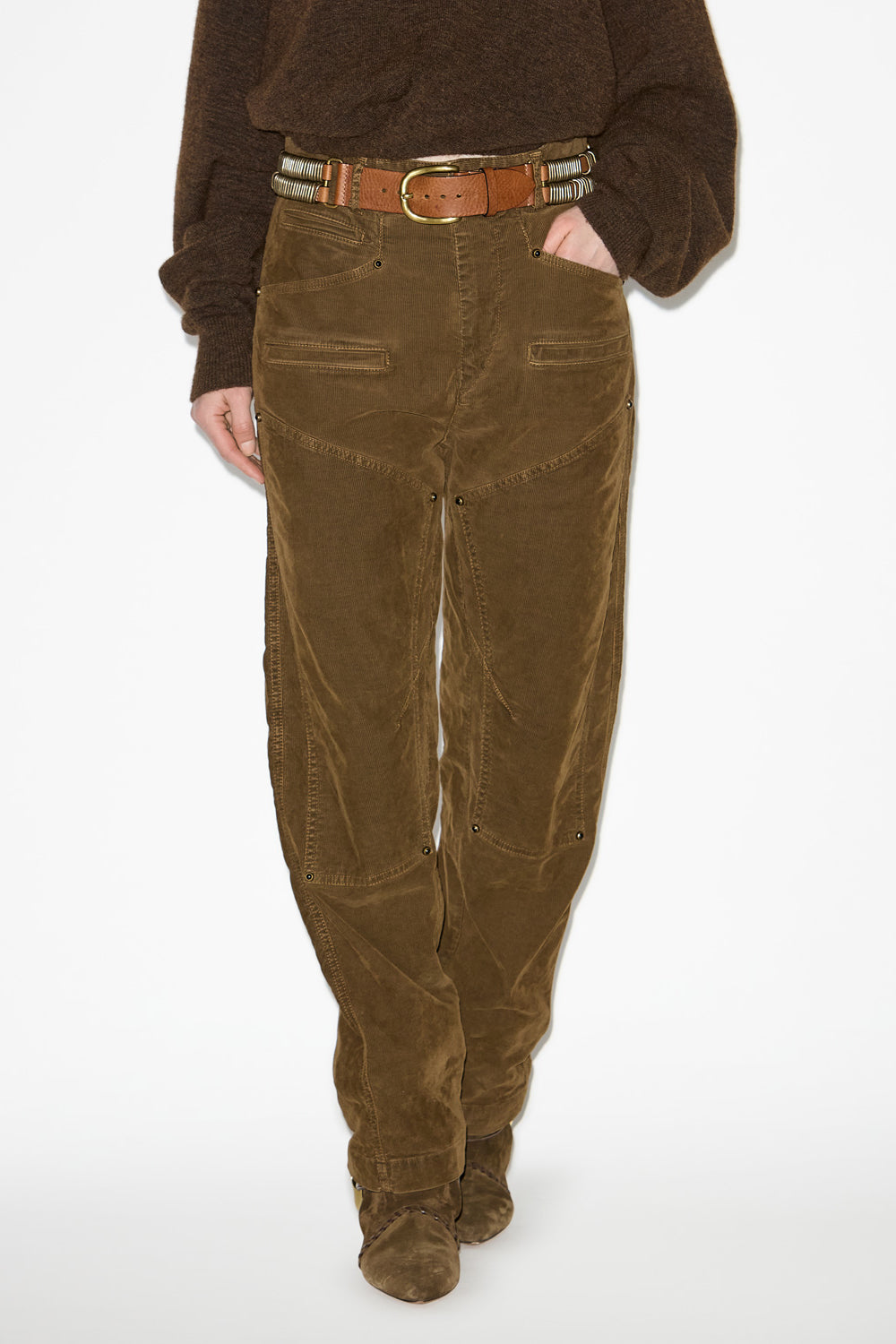 Pantalon emmy en velours côtelé - Kaki - Woman - 3