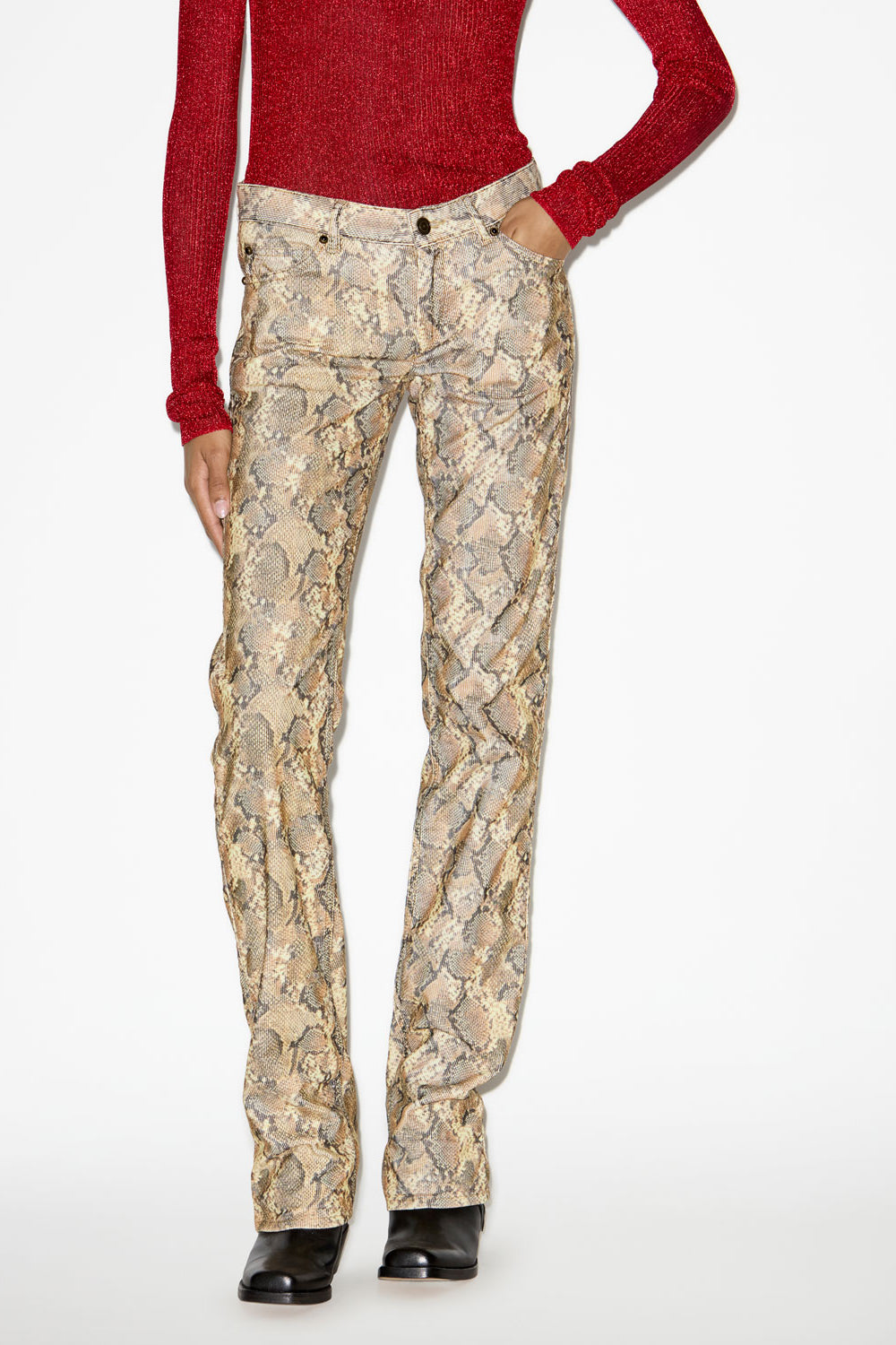 Pantalon ferni droit en velours côtelé - Sable - Woman - 4