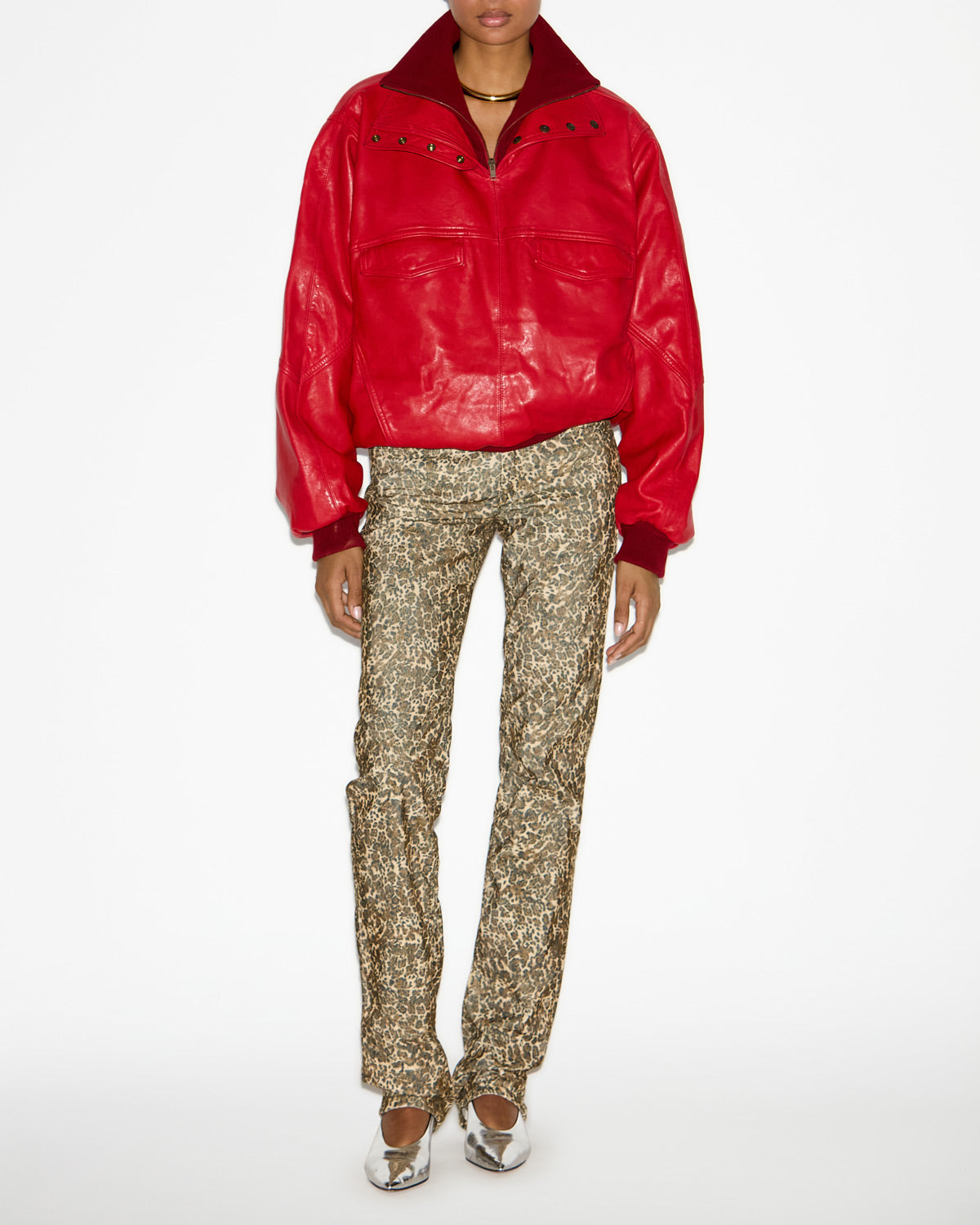 Ferni straight-leg corduroy pants - Leopard - Woman - 1