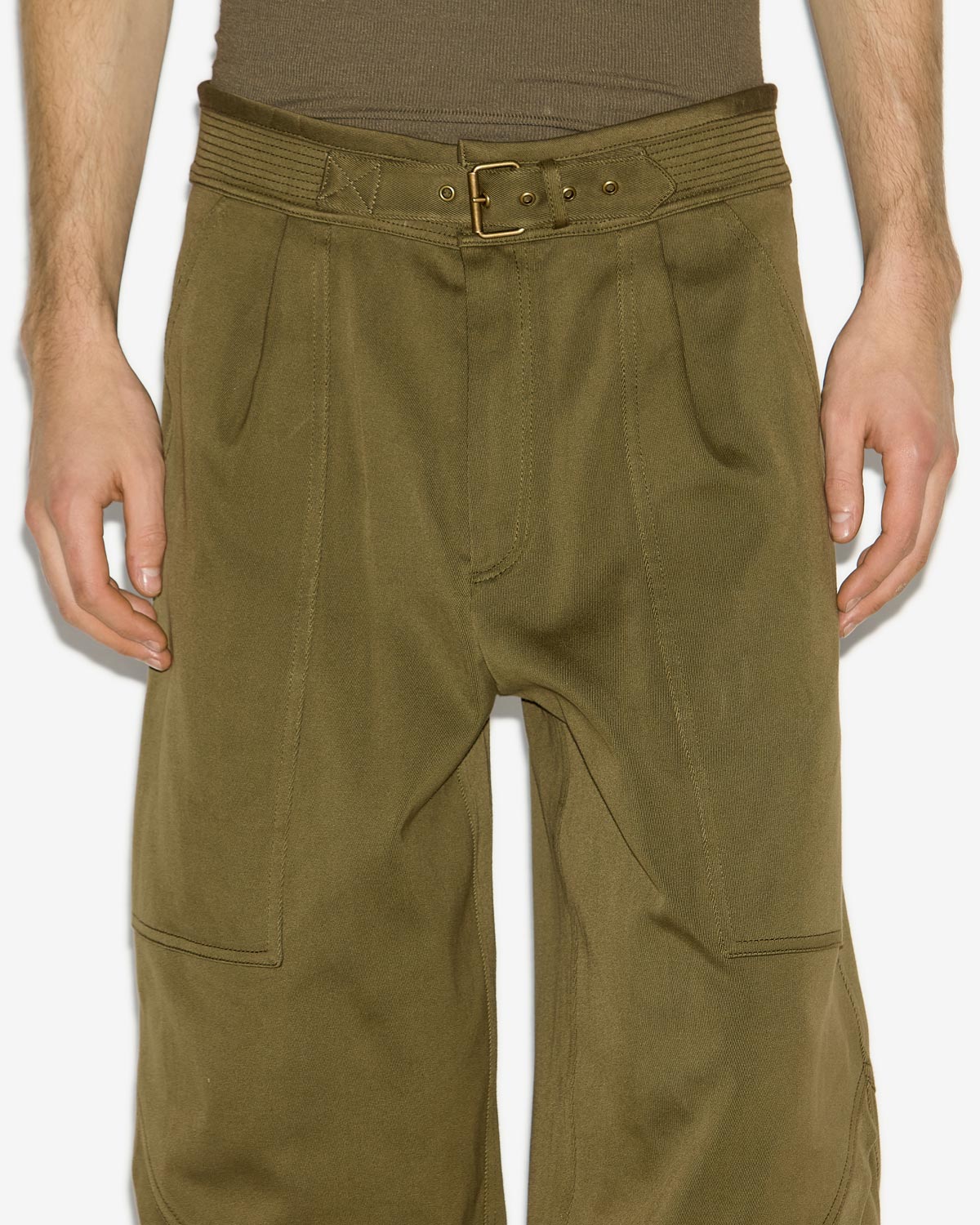 Tigui belted cotton pants - Bronze - Man - 2