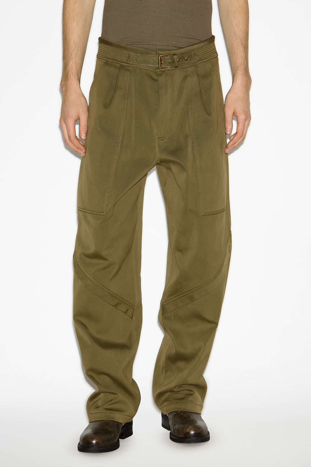 Tigui belted cotton pants - Bronze - Man - 4