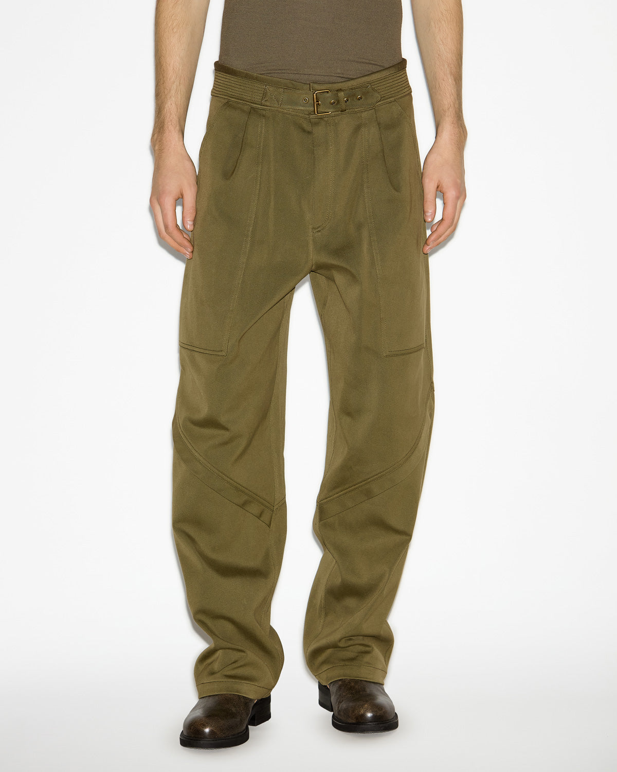 Tigui belted cotton pants - Bronze - Man - 3