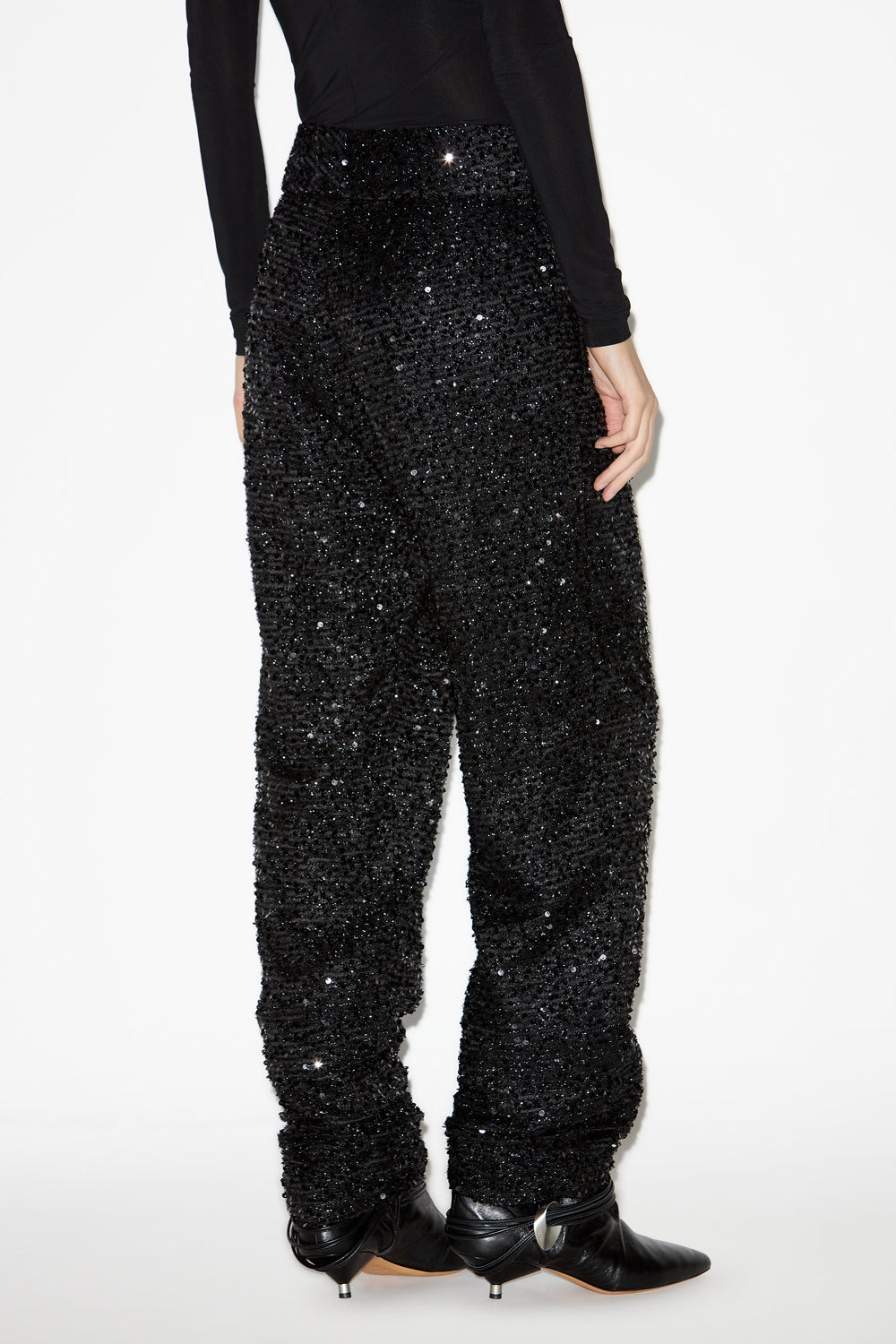 Pantalon aras en sequins  - Noir - Woman - 5