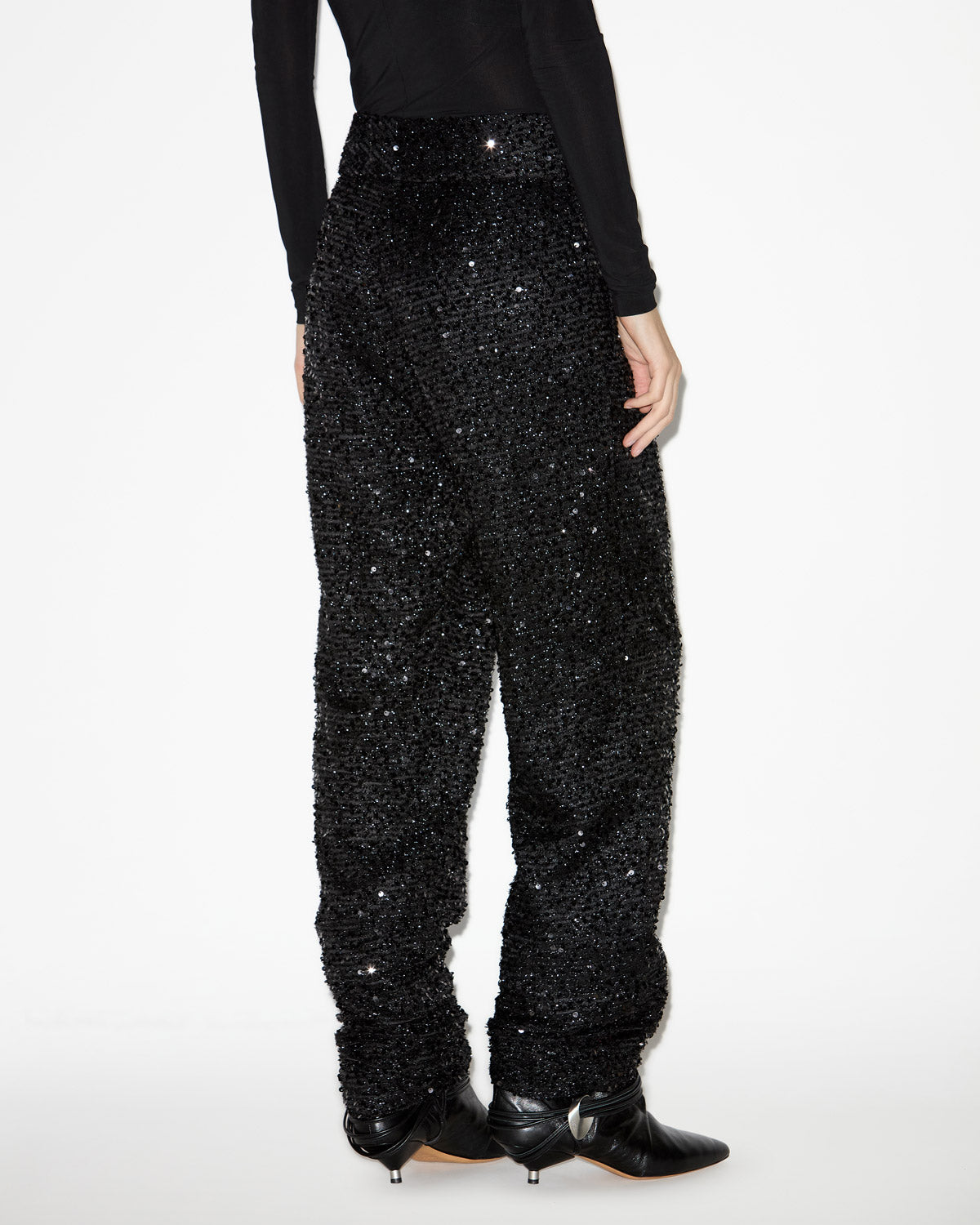 Pantalon aras en sequins  - Noir - Woman - 4