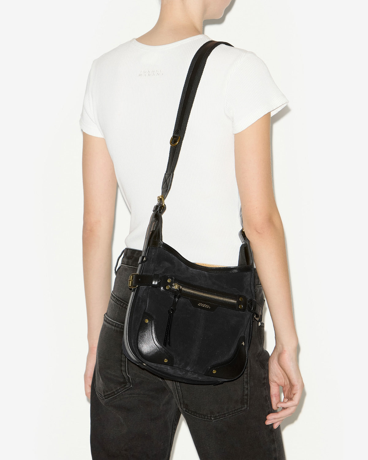 Bolso sierra hobo s de ante con bandolera - Negro lavado - Woman - 4