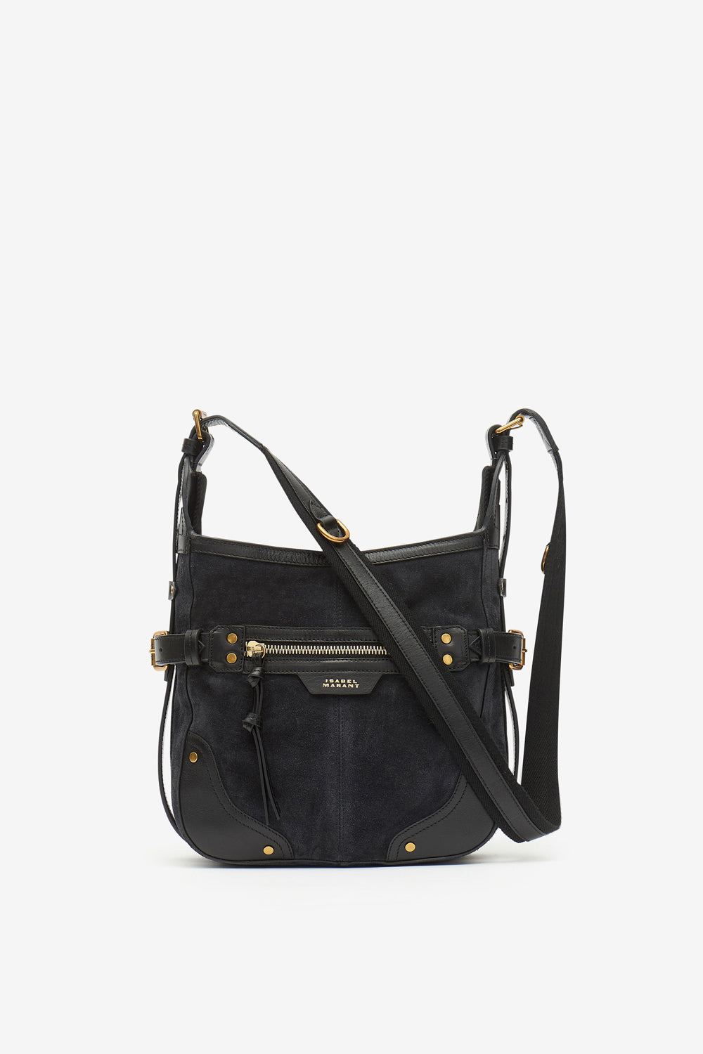 Sac sierra hobo s en cuir velours à bandoulière - Noir délavé - Woman - 1